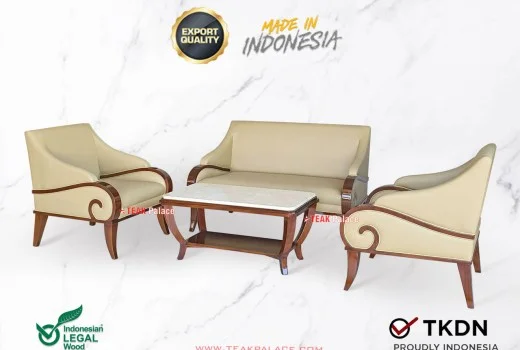 Kursi Tamu Minimalis Kayu Jati Terbaru TKDN Wajib di Gunakan Oleh Pemerintah
