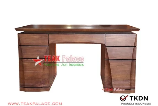 Meja Kantor Minimalis Kayu Jati TKDN Terbaru 2024