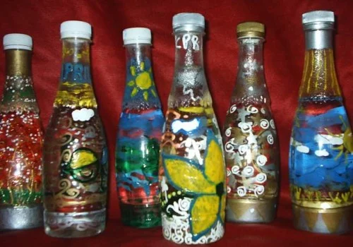 Kerajinan Tangan Botol Hias dari Botol Beling Bekas
