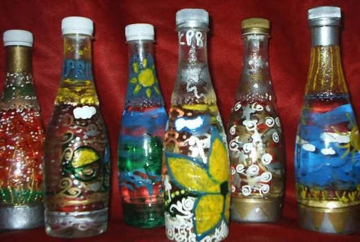 Kerajinan Tangan Botol Hias dari Botol Beling Bekas