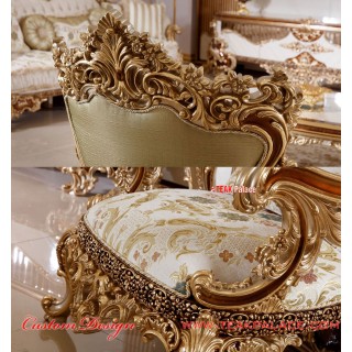 Sofa Mewah Ukir Jepara 3 Dimensi Warna Emas Baroque