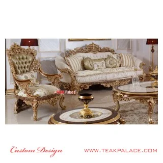 Sofa Mewah Ukir Jepara 3 Dimensi Warna Emas Baroque Sofa Mewah Ukir Jepara 3 Dimensi Warna Emas Baroque