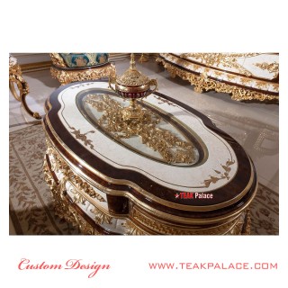 Sofa Ukir Warna Gold Mewah Seri Armani  | Mebel Ukir Jepara