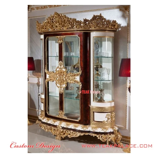 Meja Kursi Makan Ukiran Mewah Emas Armani | Ruang Makan Set Ukir