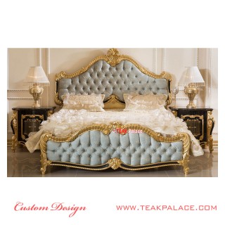 Tempat Tidur Mewah Ukir Jepara Emas Hitam Phantom | kamar Tidur Set