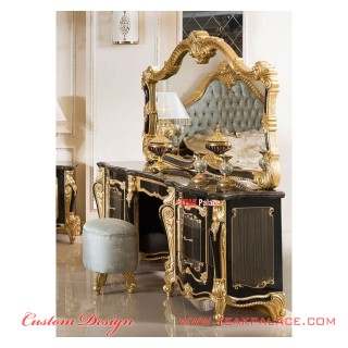 Tempat Tidur Mewah Ukir Jepara Emas Hitam Phantom | kamar Tidur Set