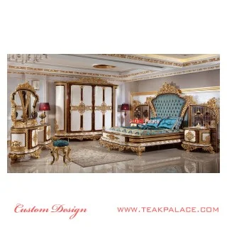 Tempat Tidur Ukiran Jepara Mewah Warna Emas Seri Baroque Tempat Tidur Ukiran Jepara Mewah Warna Emas Seri Baroque