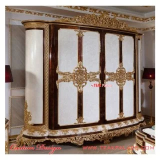 Tempat Tidur Ukiran Jepara Mewah Warna Emas Seri Baroque Tempat Tidur Ukiran Jepara Mewah Warna Emas Seri Baroque