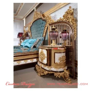 Tempat Tidur Ukiran Jepara Mewah Warna Emas Seri Baroque Tempat Tidur Ukiran Jepara Mewah Warna Emas Seri Baroque