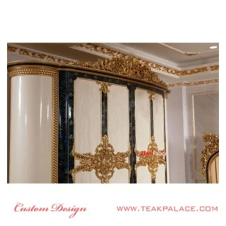 Tempat Tidur Mewah Ukiran warna Emas Seri Baroque Tempat Tidur Mewah Ukiran warna Emas Seri Baroque
