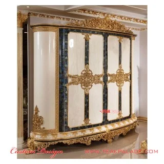 Tempat Tidur Mewah Ukiran warna Emas Seri Baroque Tempat Tidur Mewah Ukiran warna Emas Seri Baroque