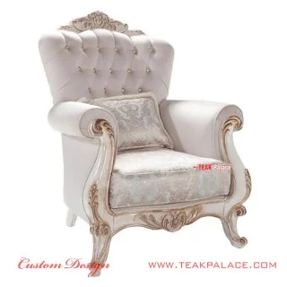 Sofa Ukir Mewah Duco Ivory Emas Silver