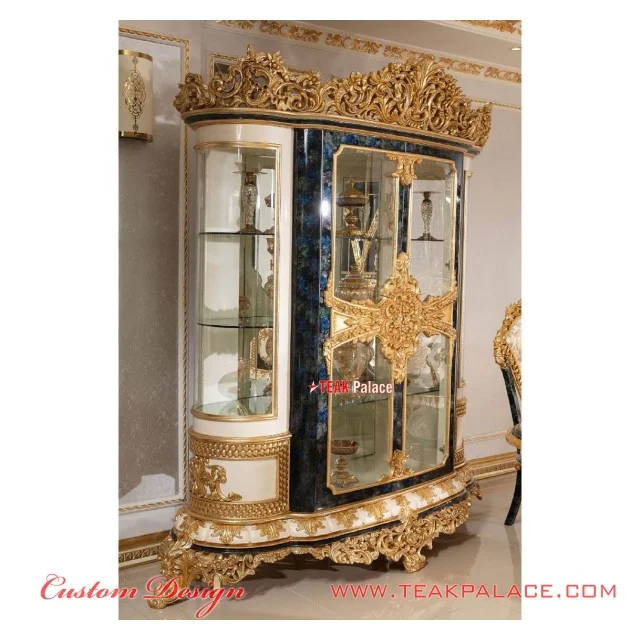 Kursi Meja Makan Ukiran Mewah Emas Armani | Ruang Makan Set Ukir