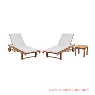 Sun Lounger Couple Pantai Minimalis Murah Seri Roland