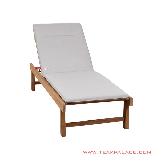 sun lounger kolam renang alpha minimalis natural with cushion 60