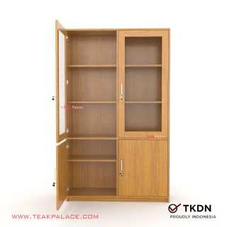 Lemari Buku Minimalis Kayu Jati Hanso 120