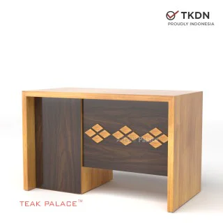 Meja Setengah Biro Minimalis Jati Kubik