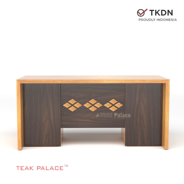 Meja Kantor Direktur Minimalis Modern Jati Kubik