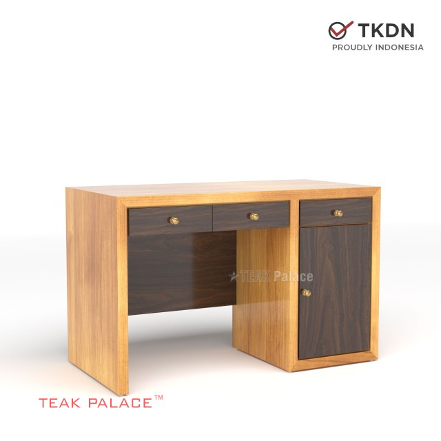 Meja Setengah Biro Minimalis Jati Kubik