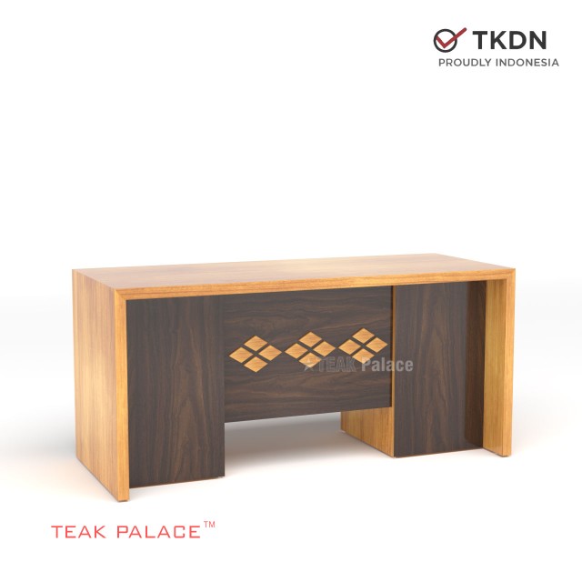 Meja Kantor Direktur Minimalis Modern Jati Kubik