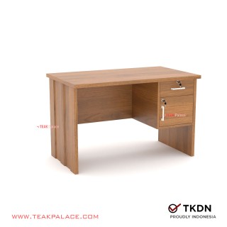 Meja Kerja 1/2 Biro Minimalis Kayu Jati Seri Armada