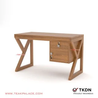 Meja Kantor 1/2 Biro Minimalis Modern Kayu Jati Seri Banda Meja Kantor 1/2 Biro Minimalis Modern Kayu Jati Seri Banda