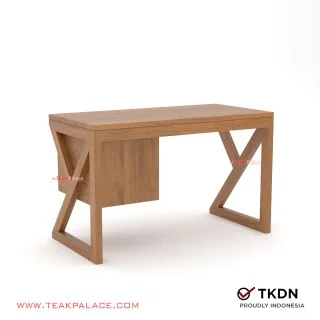 Meja Kantor 1/2 Biro Minimalis Modern Kayu Jati Seri Banda Meja Kantor 1/2 Biro Minimalis Modern Kayu Jati Seri Banda