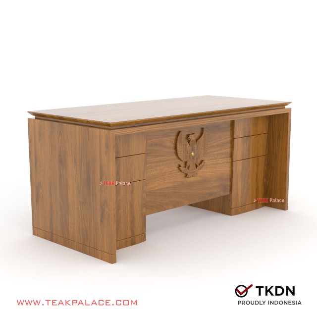 Garuda Kutai 160 Carved TKDN Minimalist Teak Wood Leadership Office Desk garuda kutai 160 carved tkdn minimalist teak wood leadership office desk 63