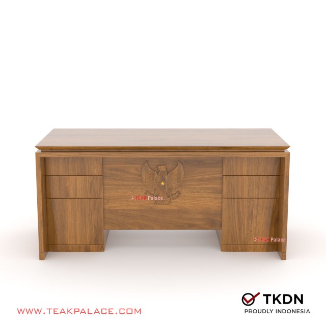 Garuda Kutai 160 Carved TKDN Minimalist Teak Wood Leadership Office Desk garuda kutai 160 carved tkdn minimalist teak wood leadership office desk 65