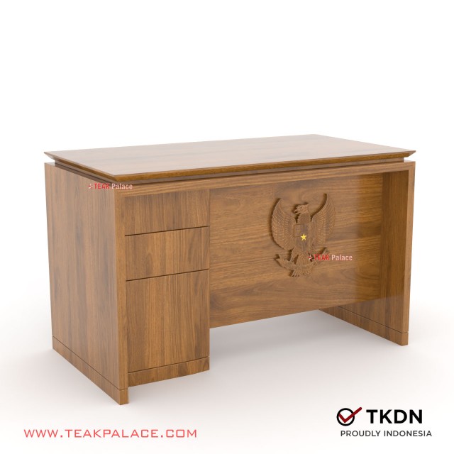 Office Desk 1/2 Minimalist Bureau TKDN Teak Garuda Logo Kutai 120 office desk 1/2 minimalist bureau tkdn teak garuda logo kutai 120 65