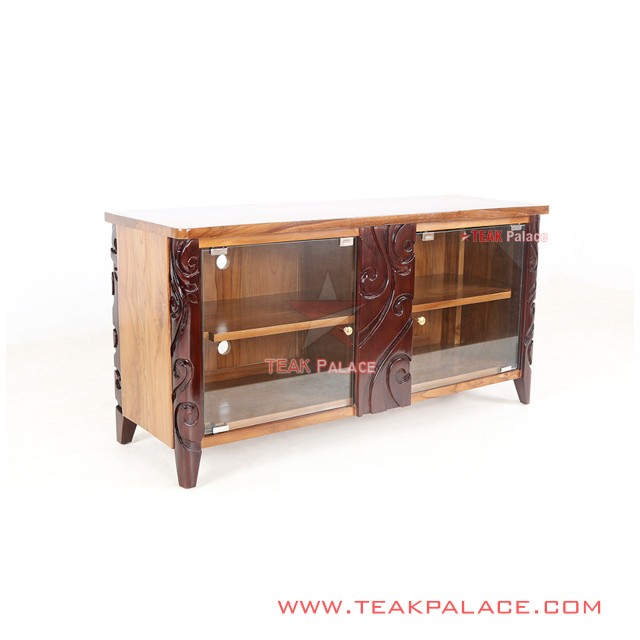 meja tv ukir modern kayu jati seri palembang 59