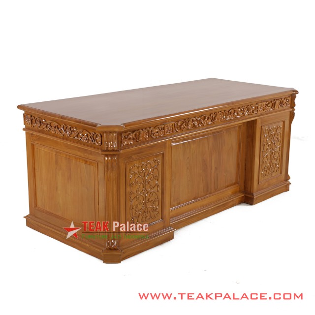 Meja Kerja Direktur Ukir Golden Teak Seri Palembang Meja Kerja Direktur Ukir Golden Teak Seri Palembang