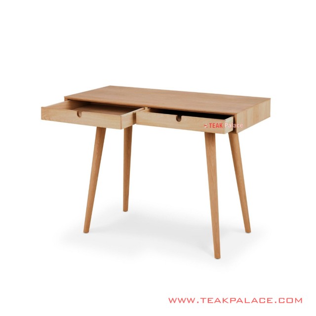 Meja Kerja Kayu Jati Natural 2 Laci Seri Kaspar Meja Kerja Kayu Jati Natural 2 Laci Seri Kaspar