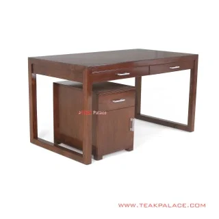 Meja Kerja Minimalis Kayu Jati Seri Aries
