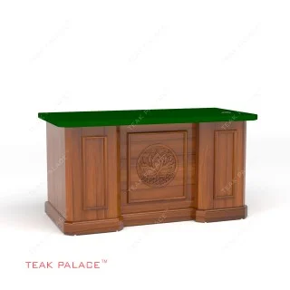 Meja Panitera Pengganti Kayu Jati Terbaik TKDN Ruang Sidang Pengadilan