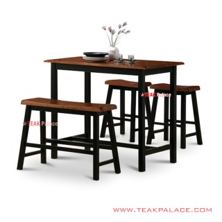 Set Meja Bar Kayu Jati Minimalis 3 Bangku Seri Stool Set Meja Bar Kayu Jati Minimalis 3 Bangku Seri Stool