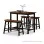 Set Meja Bar Kayu Jati Minimalis 3 Bangku Seri Stool