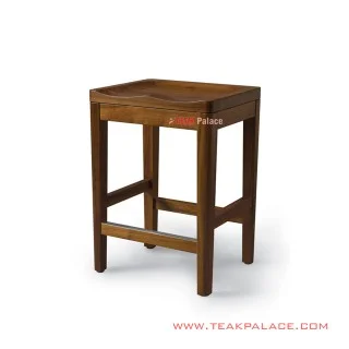 Stool Bar Minimalis Kayu Jati Solid Salak Brown