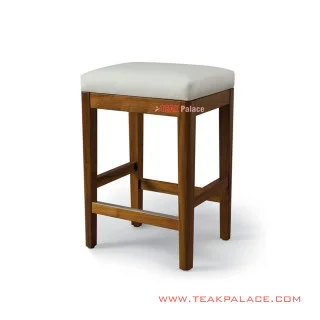 Stool Bar Jok Minimalis Kayu Jati Oscar Putih Stool Bar Jok Minimalis Kayu Jati Oscar Putih