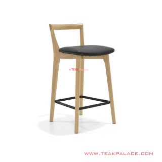 Minimalist Black Oslo Teak Bar Chairs