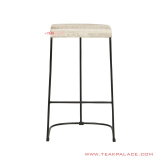 Kursi Bar Kaki Besi Natural Seri Damon Minimalis