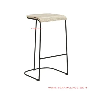 Kursi Bar Kaki Besi Natural Seri Damon Minimalis