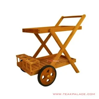 Troli Meja Bar Minimalis Golden Teak Seri Cobana