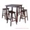 Set Meja Bar 4 Kursi Stool Kayu Jati Black Walnut
