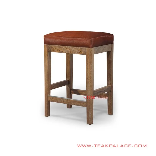 stool bar cafe minimalist teak white wash rustic oscar brown 53