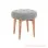 Stool Bangku Makan Kayu Jati Salak Brown Kain Dolphin Seri Bingo