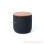 Cafe Stool Teak Wood Salak Brown Black Fabric Desta Series