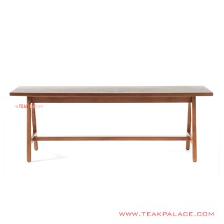 Park Bench Minimalist Teak Wood Salak Brown Centuri Series