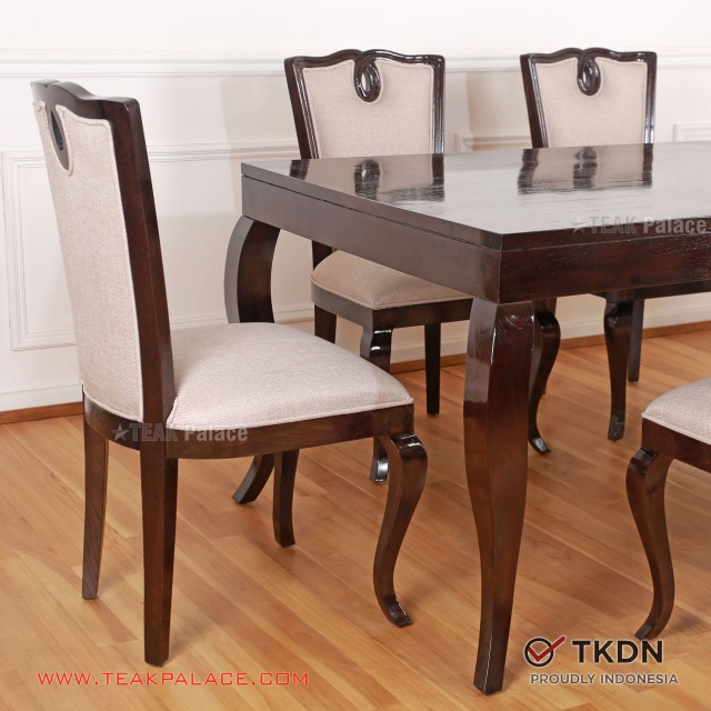 Luxury Dining Table and Chair Set for 6 People Minimalist Teak Emporio Series TKDN luxury dining table and chair set for 6 people minimalist teak emporio series tkdn 61
