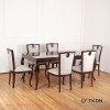 Luxury Dining Table and Chair Set for 6 People Minimalist Teak Emporio Series TKDN luxury dining table and chair set for 6 people minimalist teak emporio series tkdn 67